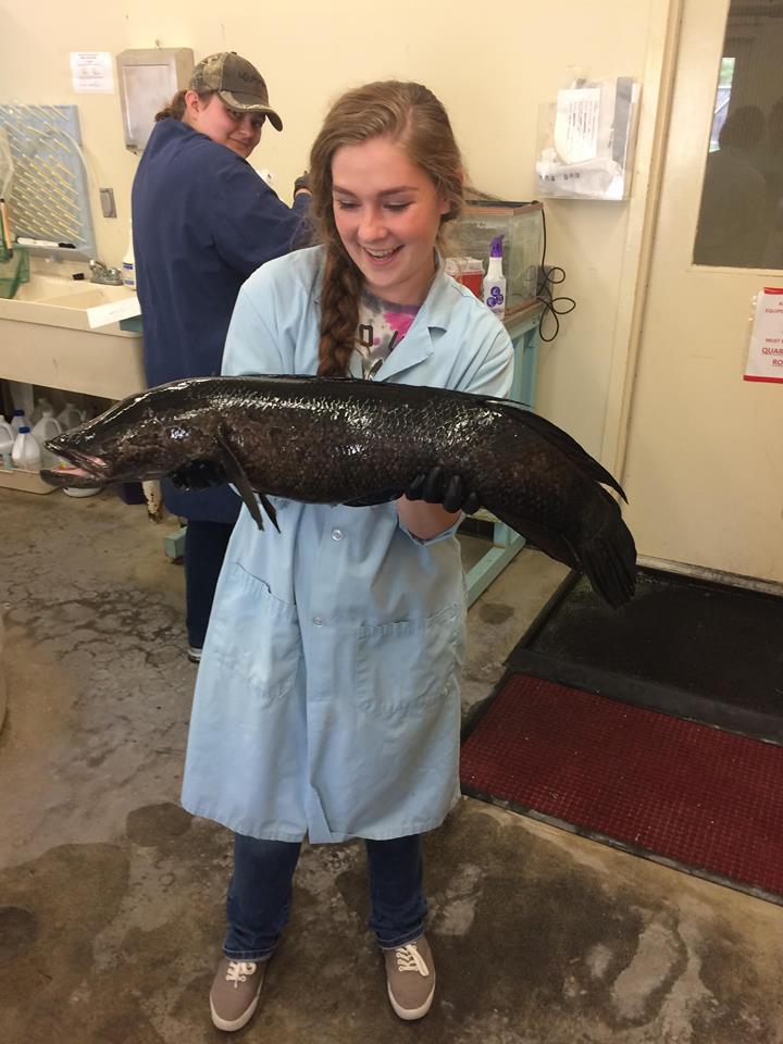 Jennifer Dougherty holding a fish